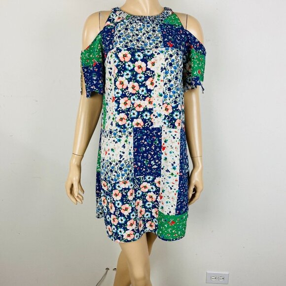 80s Made Zara Denim Cold Shoulder Frill Dress main image 0